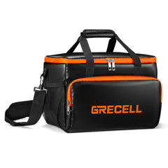 GRECELL front view of carrying case showing durable shell and zipper, protects gear