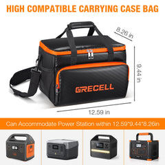 GRECELL side mesh pocket holding cables, keeps accessories organized and ready