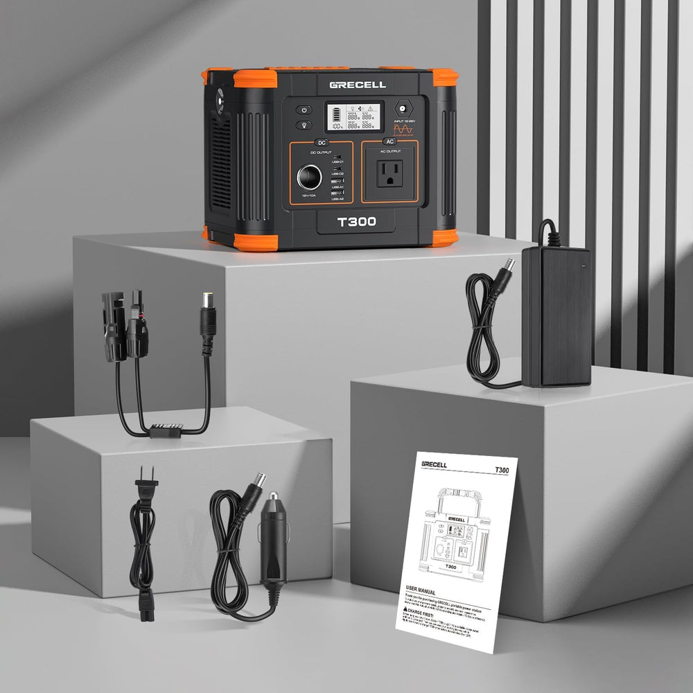 GRECELL next to backpack to show compact size and travel-friendly design