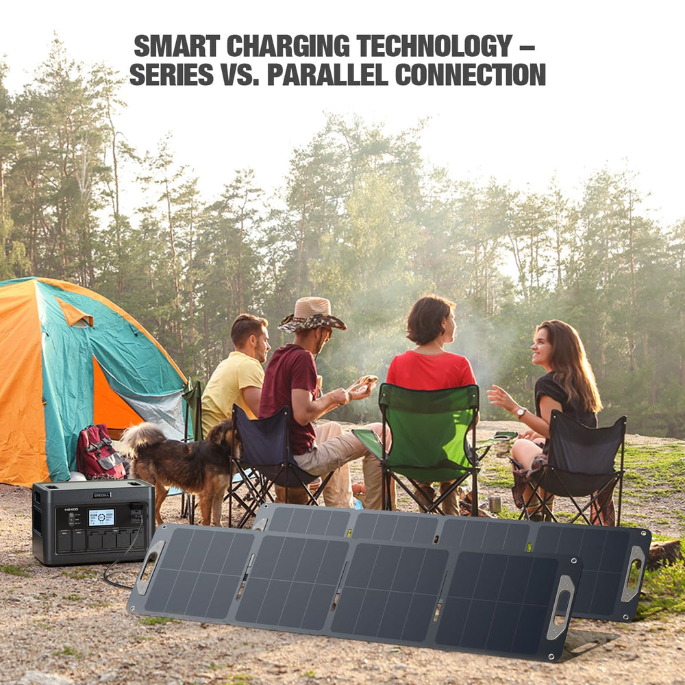 GRECELL adjustable stand angled for optimal sun exposure and faster charging
