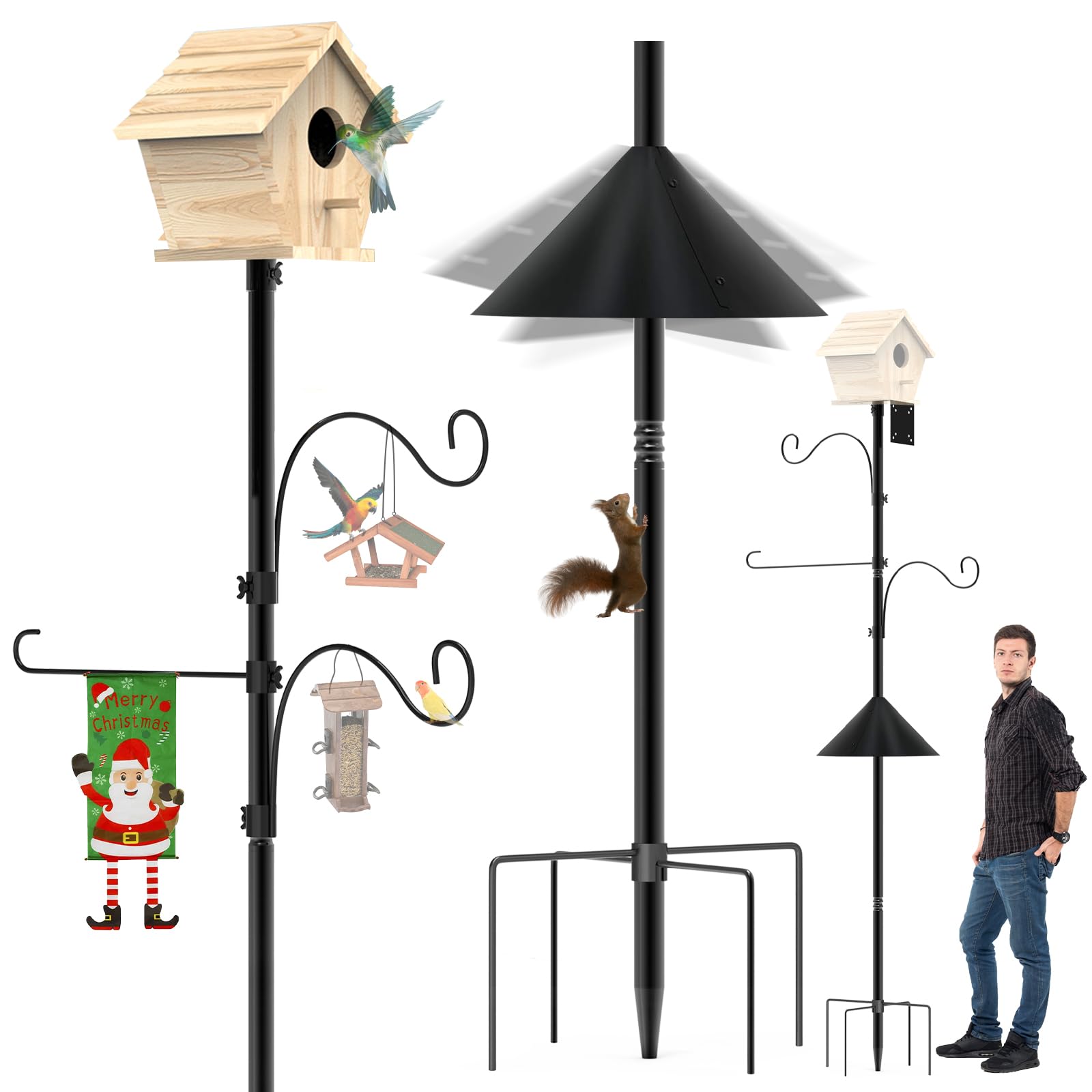 GRECOMEIN assembled pole front view showing stable hanger and height benefit