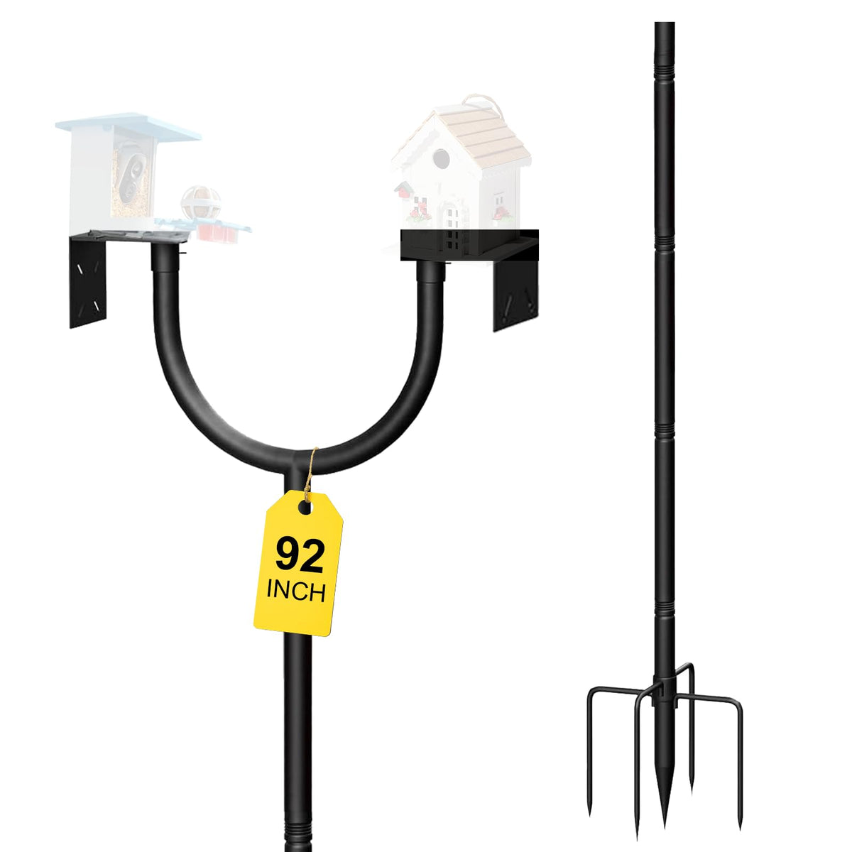 GRECOMEIN full 92-inch pole front view showing height and multiple feeders benefit visibility