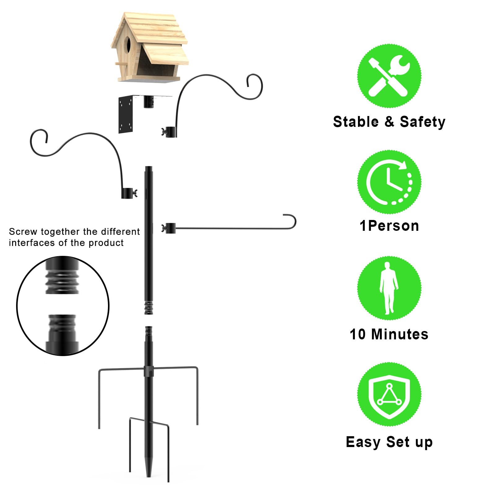 GRECOMEIN top hanger with feeder showing secure hanging and easy access