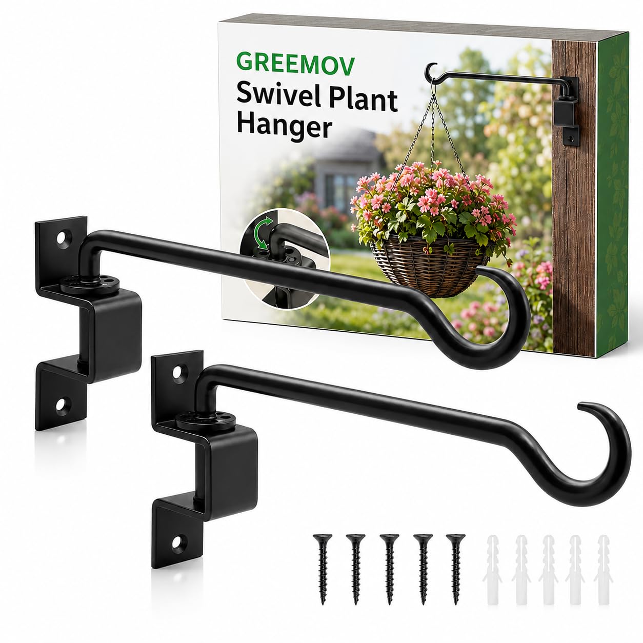 Greemov front view mounted hangers showing sturdy support and clean look