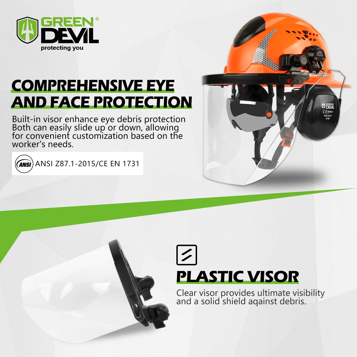 GREEN DEVIL anti-fog visor close-up keeps vision clear