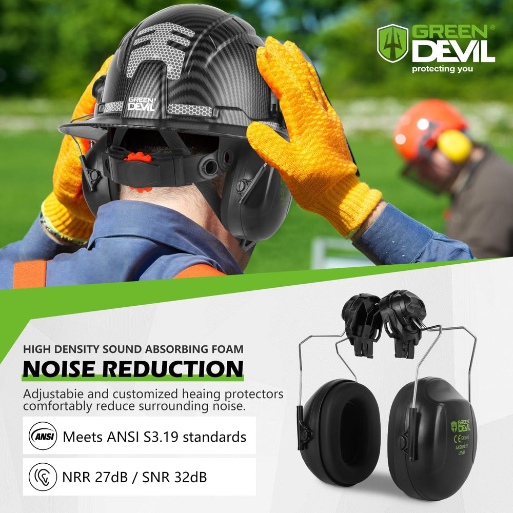 GREEN DEVIL close-up of anti-fog visor detail for clear vision during work