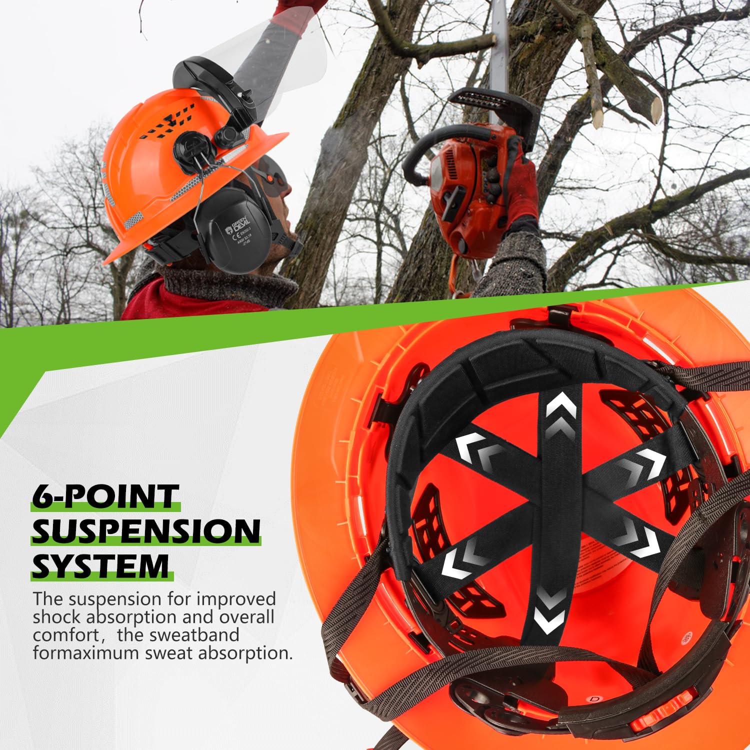 GREEN DEVIL earmuffs side profile reduce loud noise