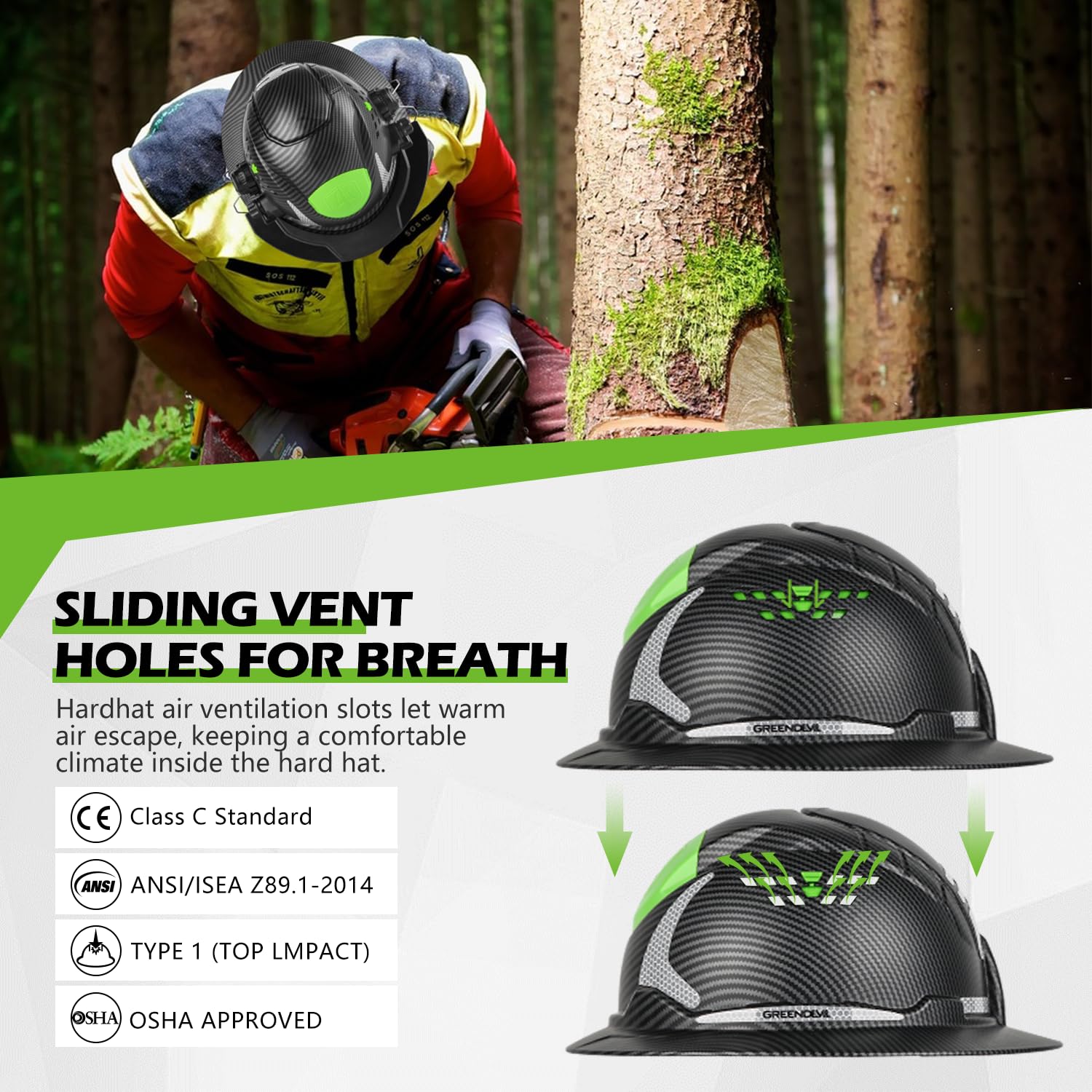 GREEN DEVIL full face shield extended to protect chin and lower face from debris