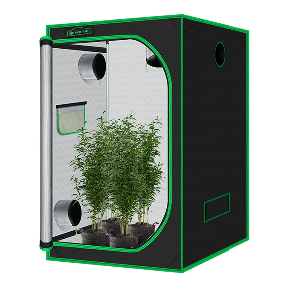Green Hut front view of 5x5 grow tent showing structure and access benefit