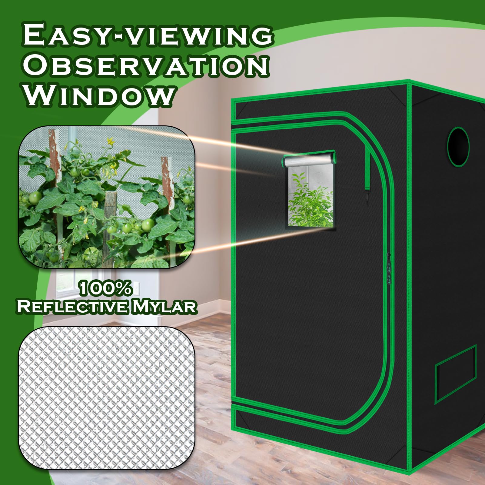 Green Hut heavy-duty steel pole and patented connector for secure support
