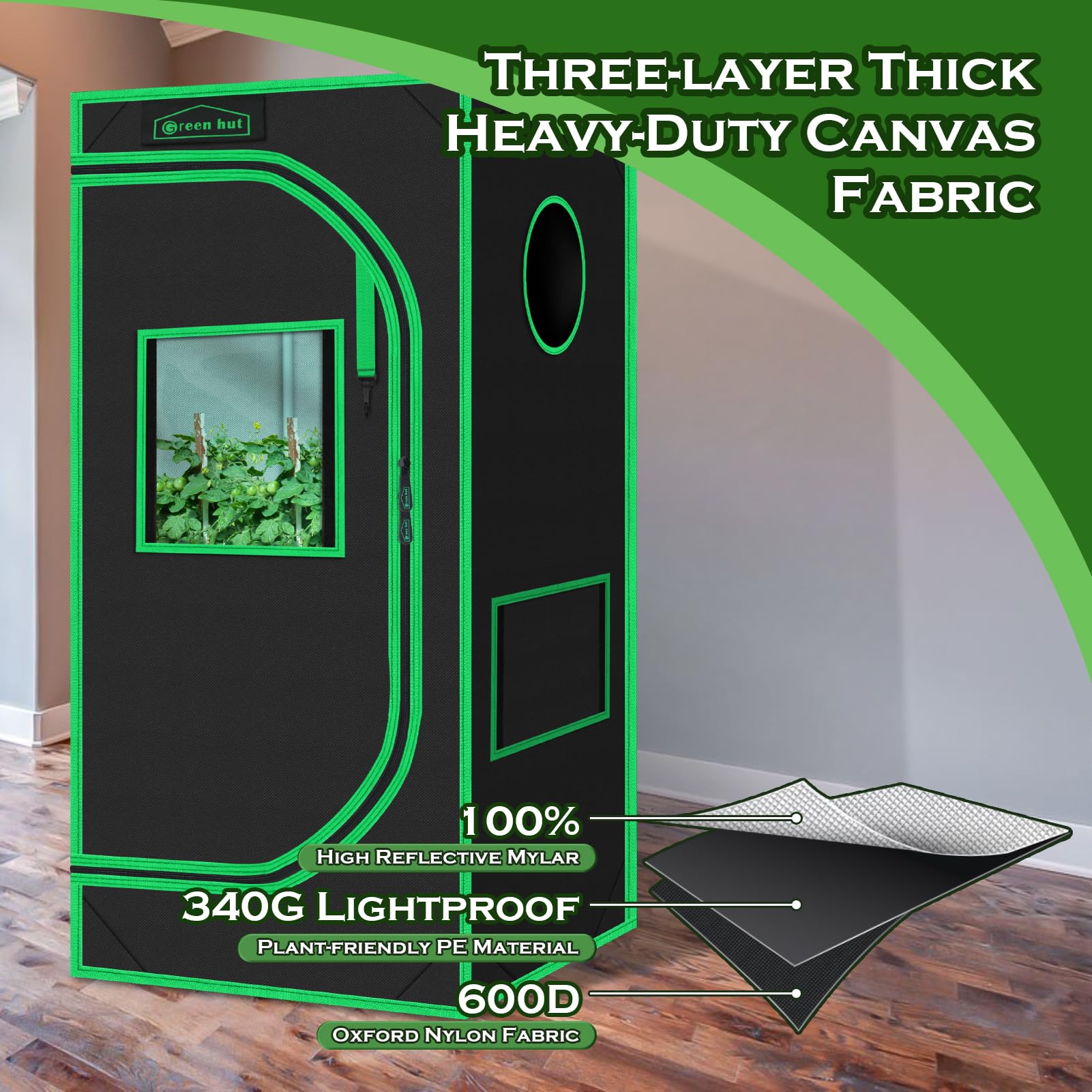 Green Hut heavy-duty zipper and blackout ribbon preventing light leaks