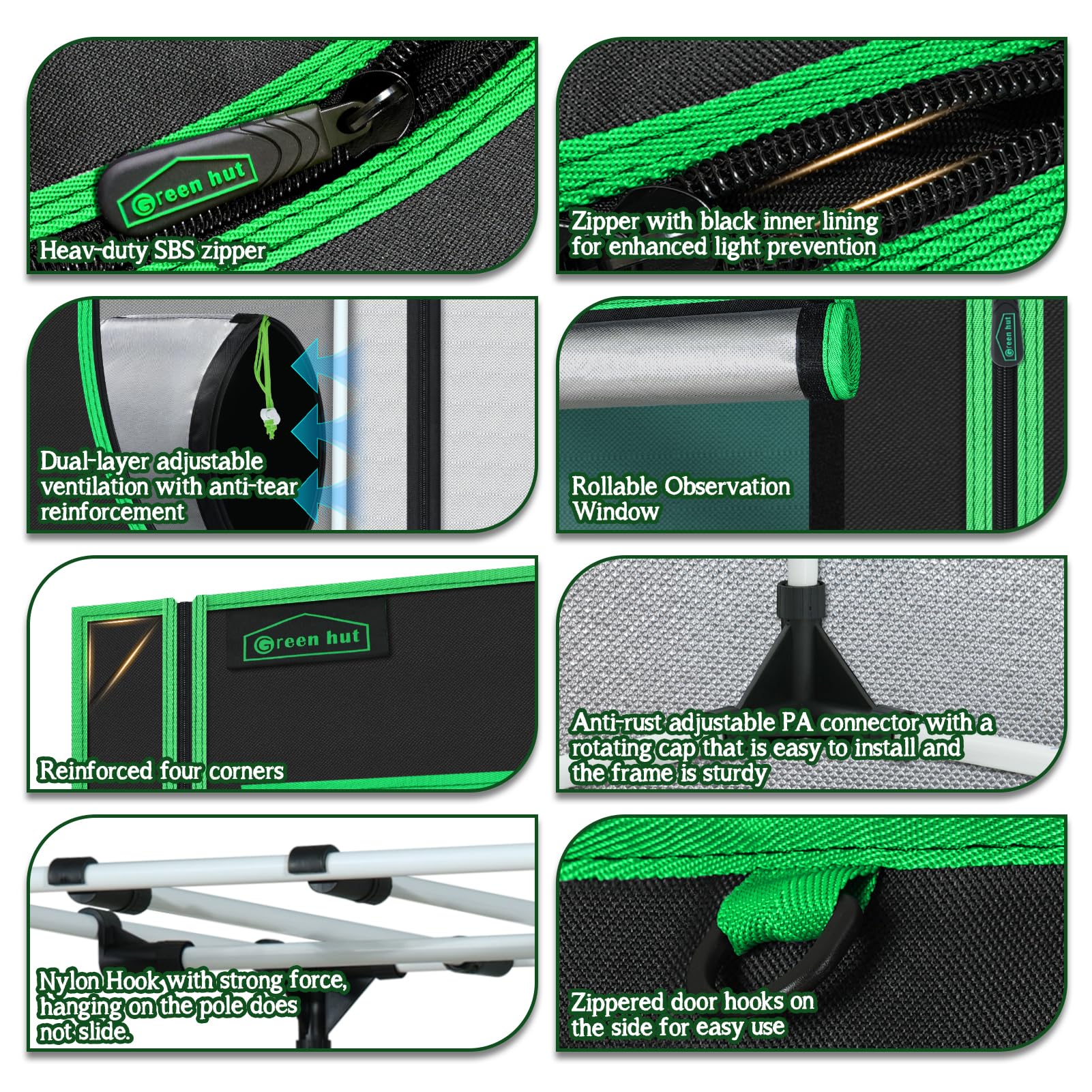 Green Hut removable floor tray view for easy cleaning and spill containment