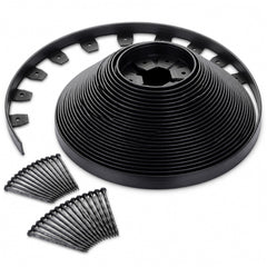 Green orange front view of 4-inch 120-ft edging kit showing roll and stakes for tidy borders