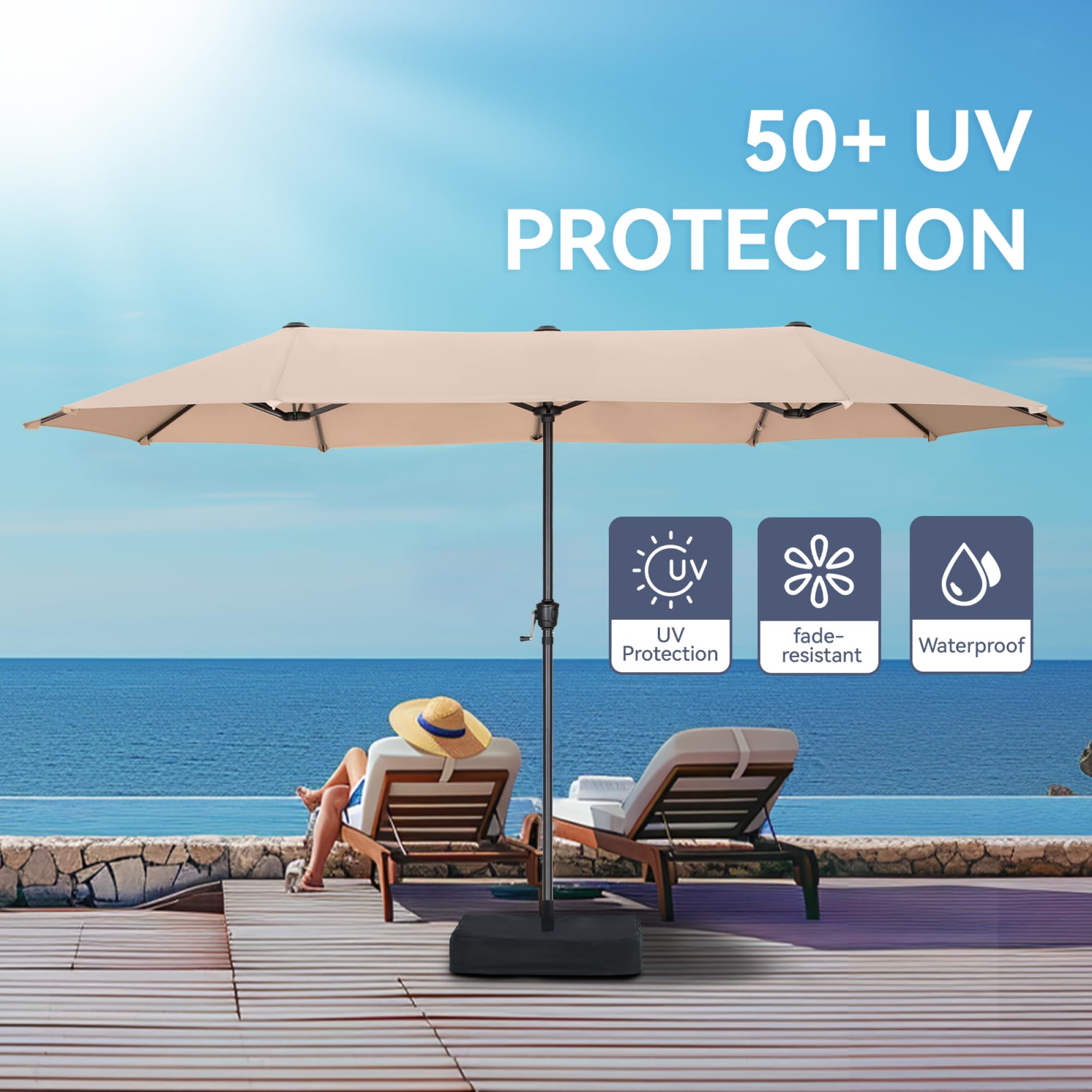 GREEN PARTY umbrella shading outdoor dining set for comfortable meals