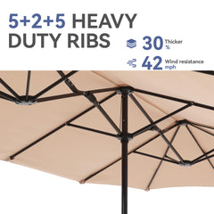 GREEN PARTY pole and ribs detail highlighting sturdy powder-coated frame