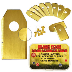 Green Piece front packaging showing 30 blades and screws, easy replacement