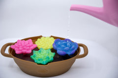 Green Toys color-changing flowers close-up showing cold-water reaction benefit