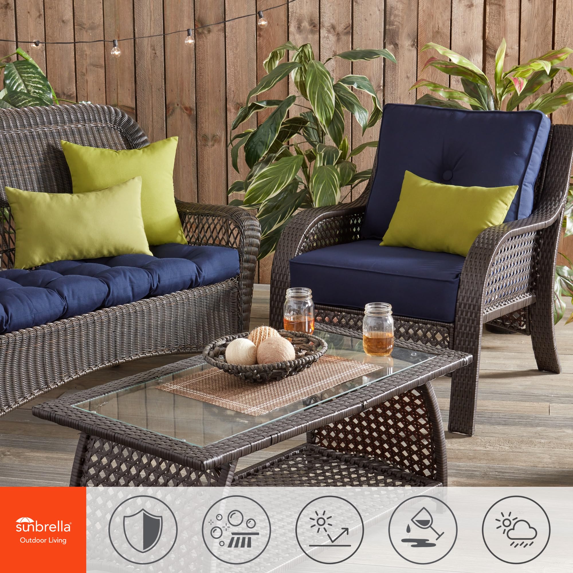 Greendale Home Fashions back cushion profile showing plush recycled-fill comfort