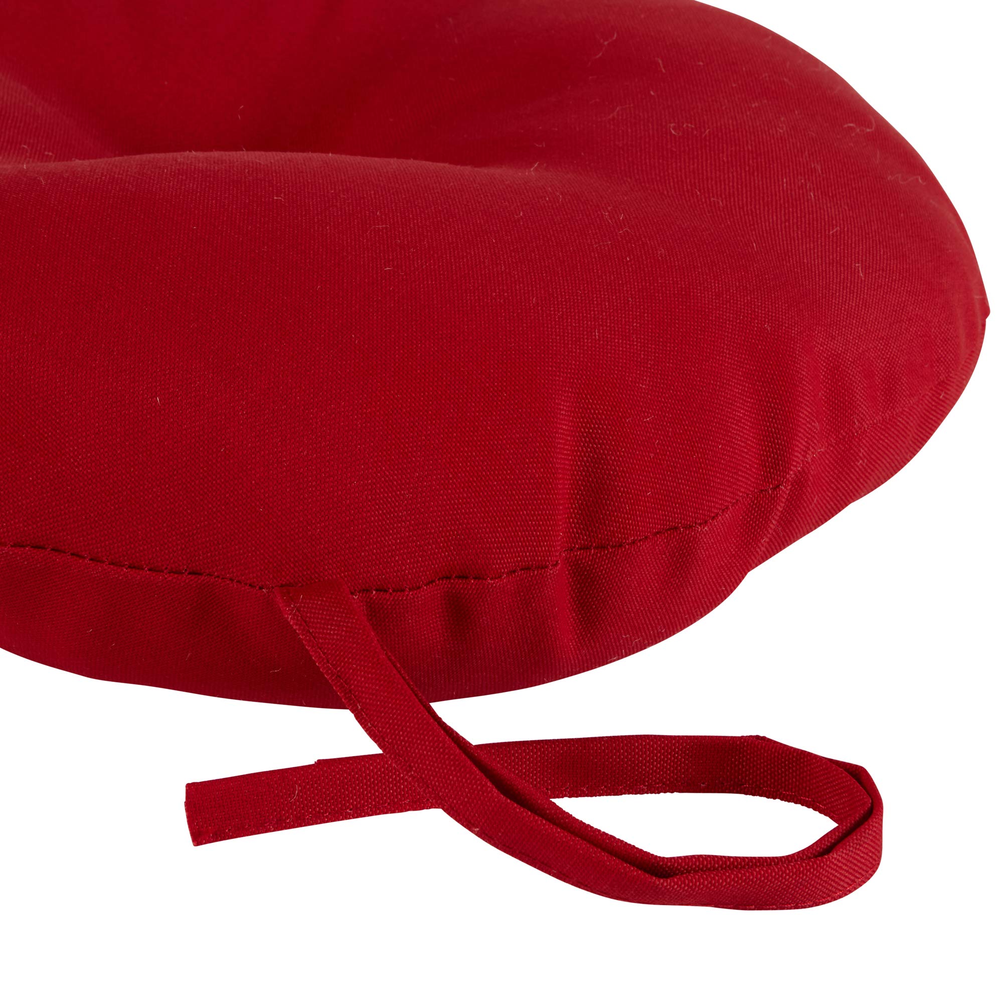 Greendale Home Fashions cushion tied to bistro chair demonstrating secure fit and stability