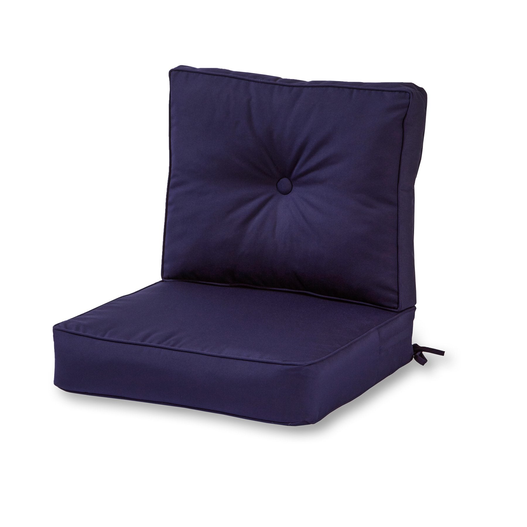Greendale Home Fashions front view of Canvas Navy cushions showing styling and fit benefits