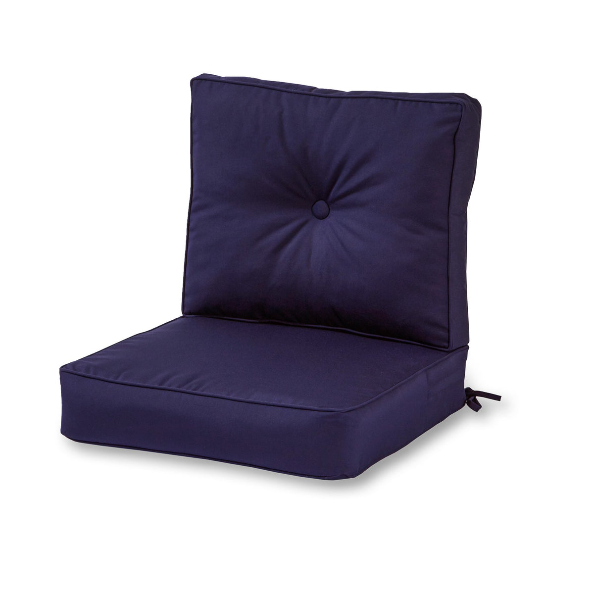 Greendale Home Fashions front view of Canvas Navy cushions showing styling and fit benefits