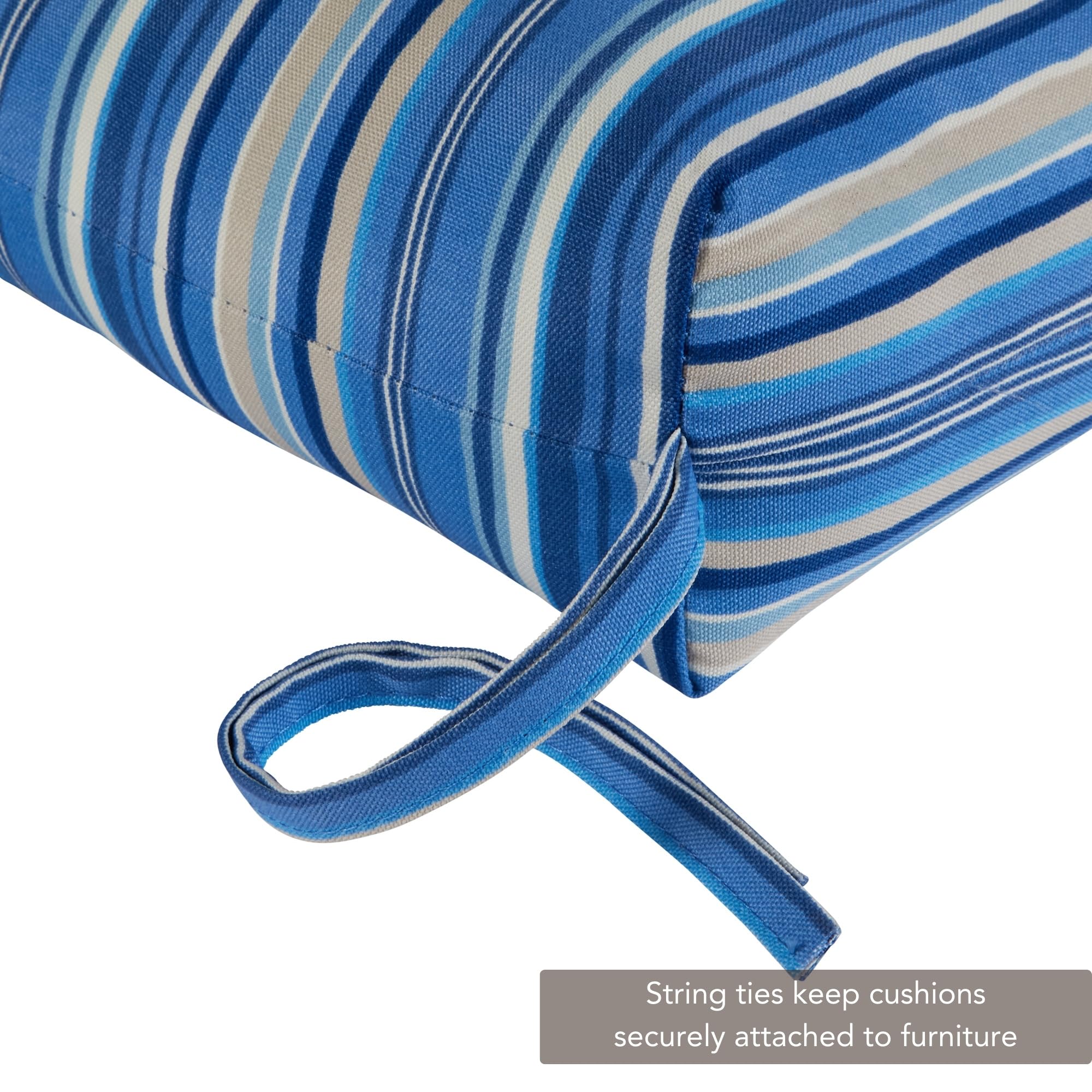Greendale Home Fashions string tie detail securing cushion to chair for stable seating