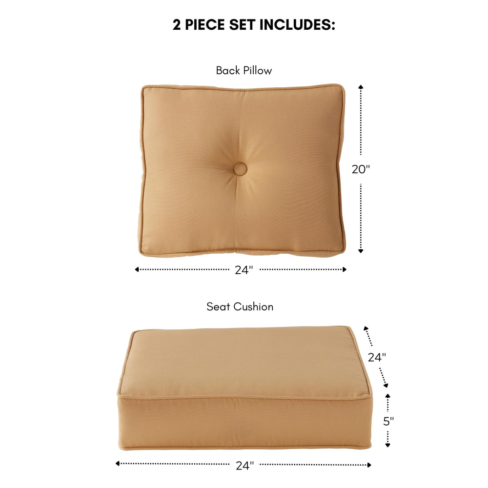 Greendale Home Fashions back cushion tuft showing Sunbrella texture and refined outdoor style