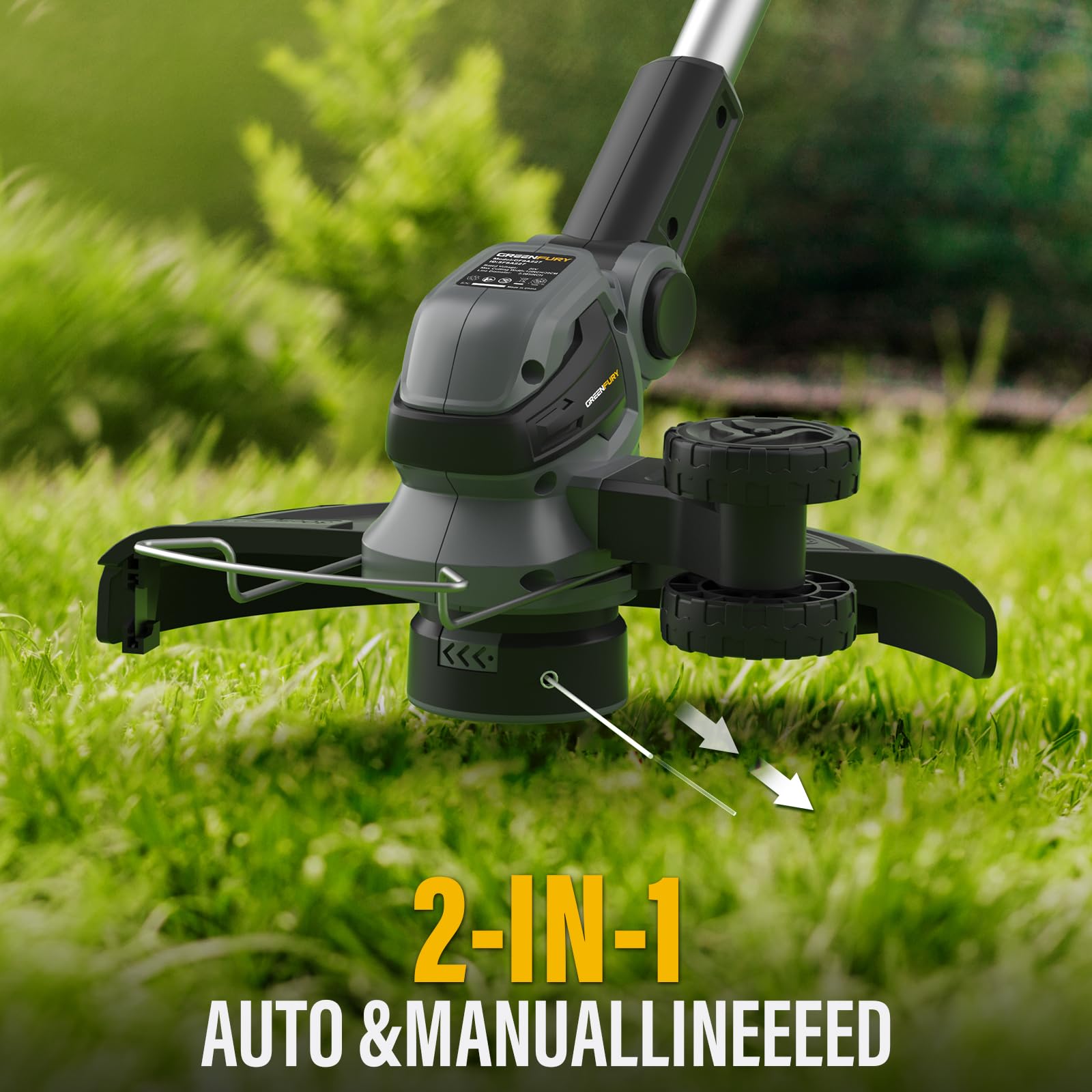 GREENFURY side profile with adjustable head for angled trimming and edging