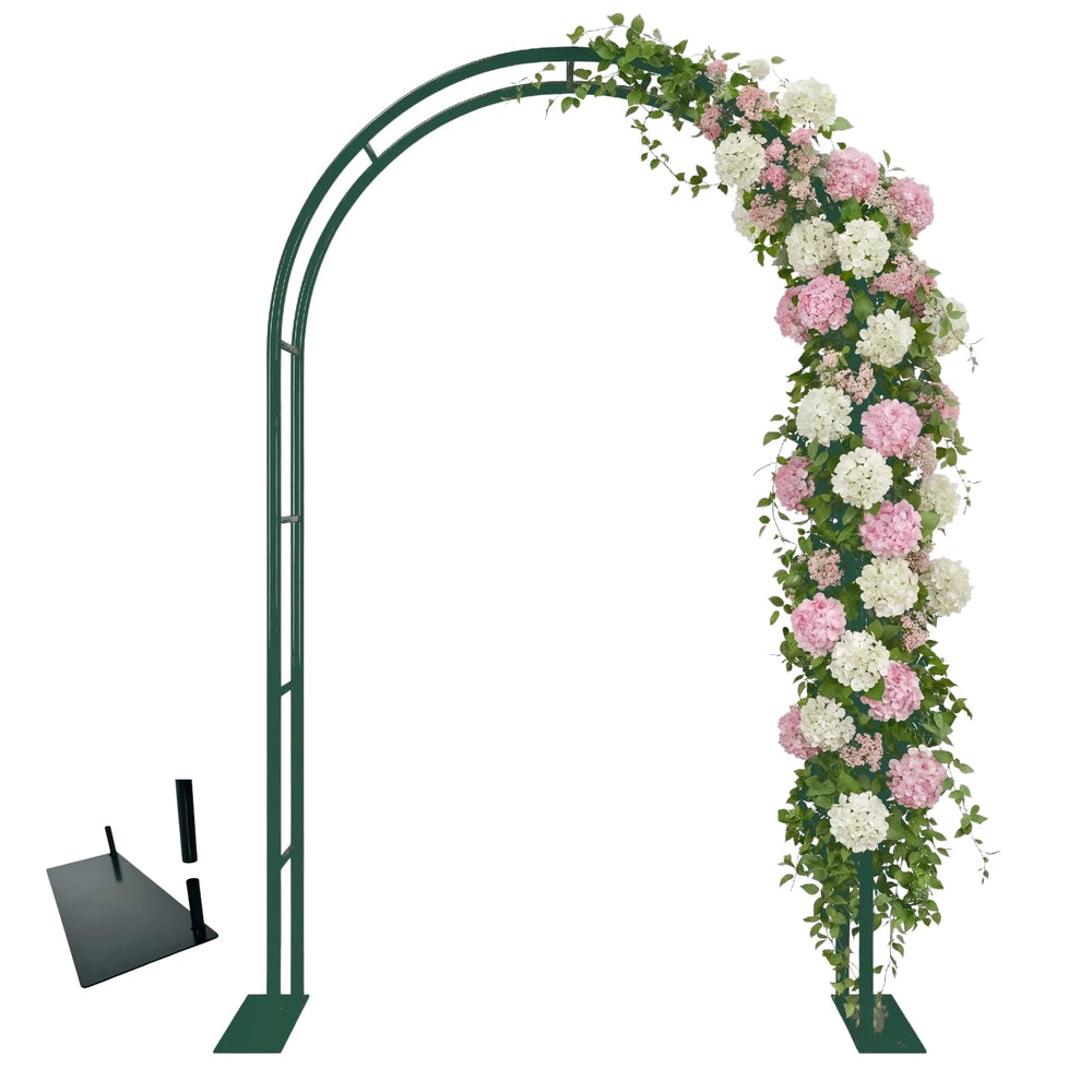 GreenGiggle arch front view showing full metal frame and decorative potential