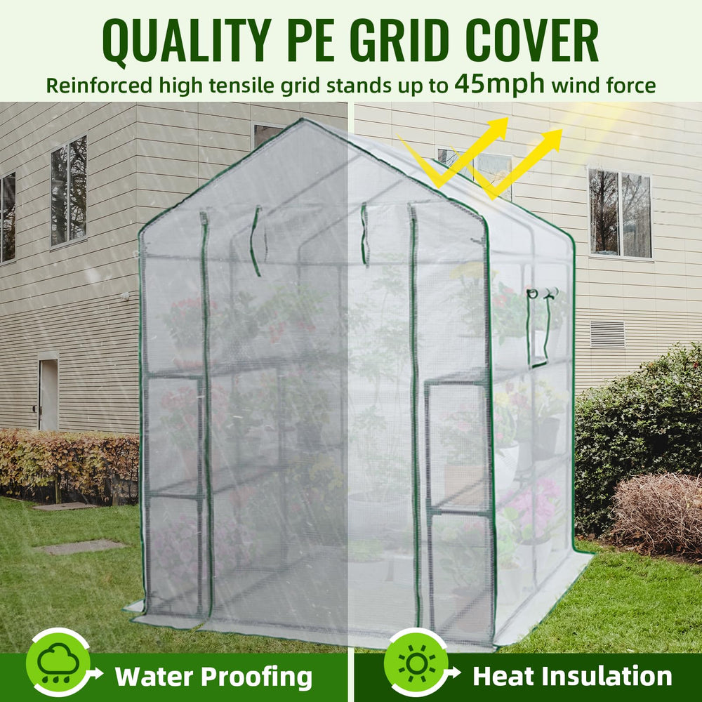 Greengro assembled in garden demonstrating outdoor stability and shelter