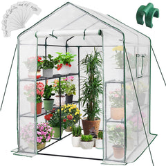 Greengro front view greenhouse showing sturdy frame and compact footprint