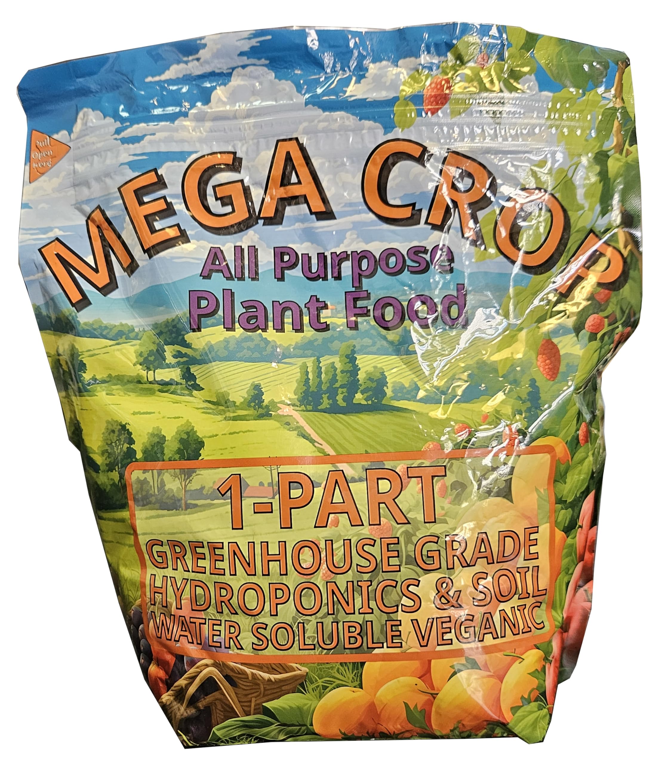 Greenleaf bottle front packaging showing Mega Crop for simplified feeding