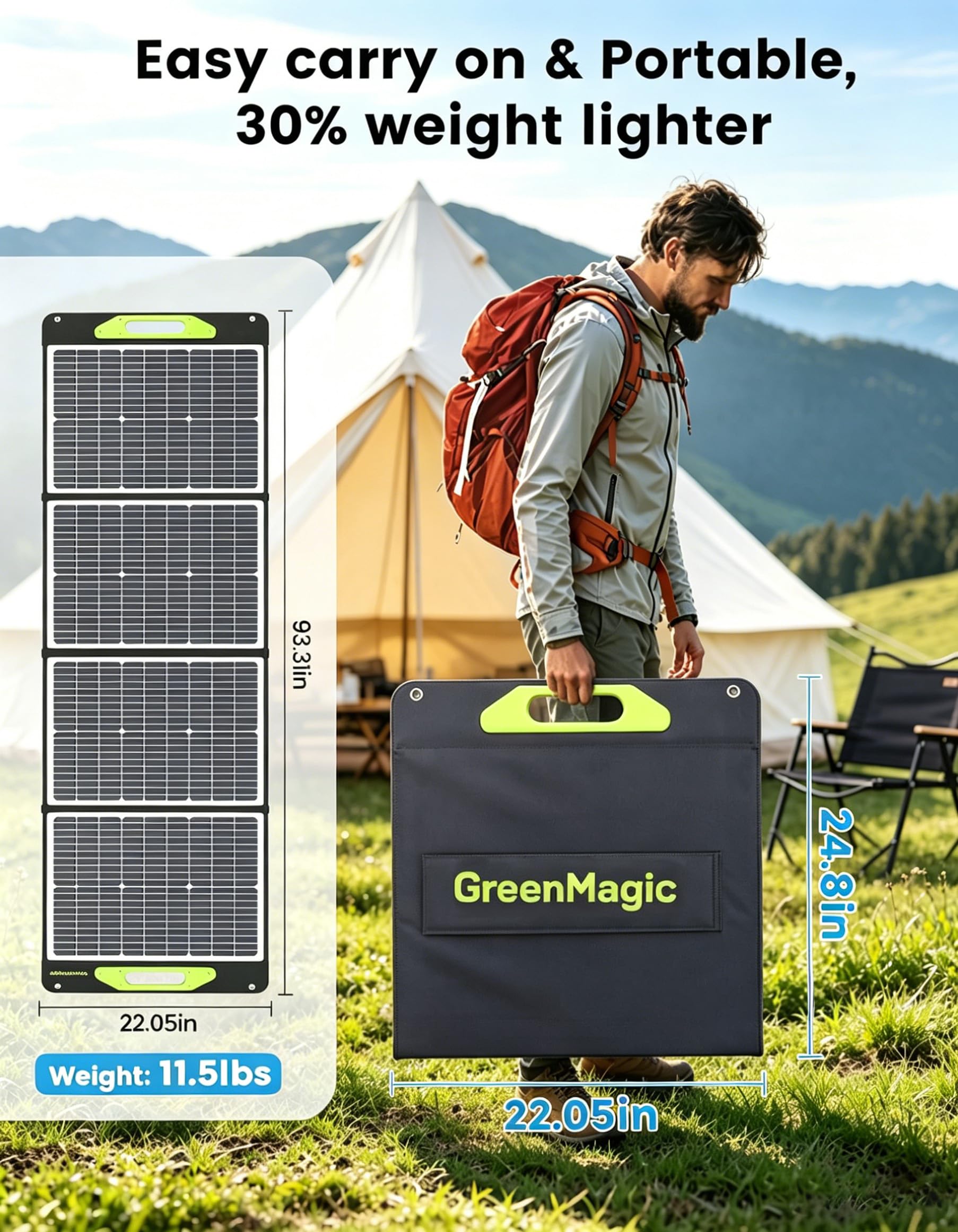Greenmagic close-up of monocrystalline cells highlighting high-efficiency conversion