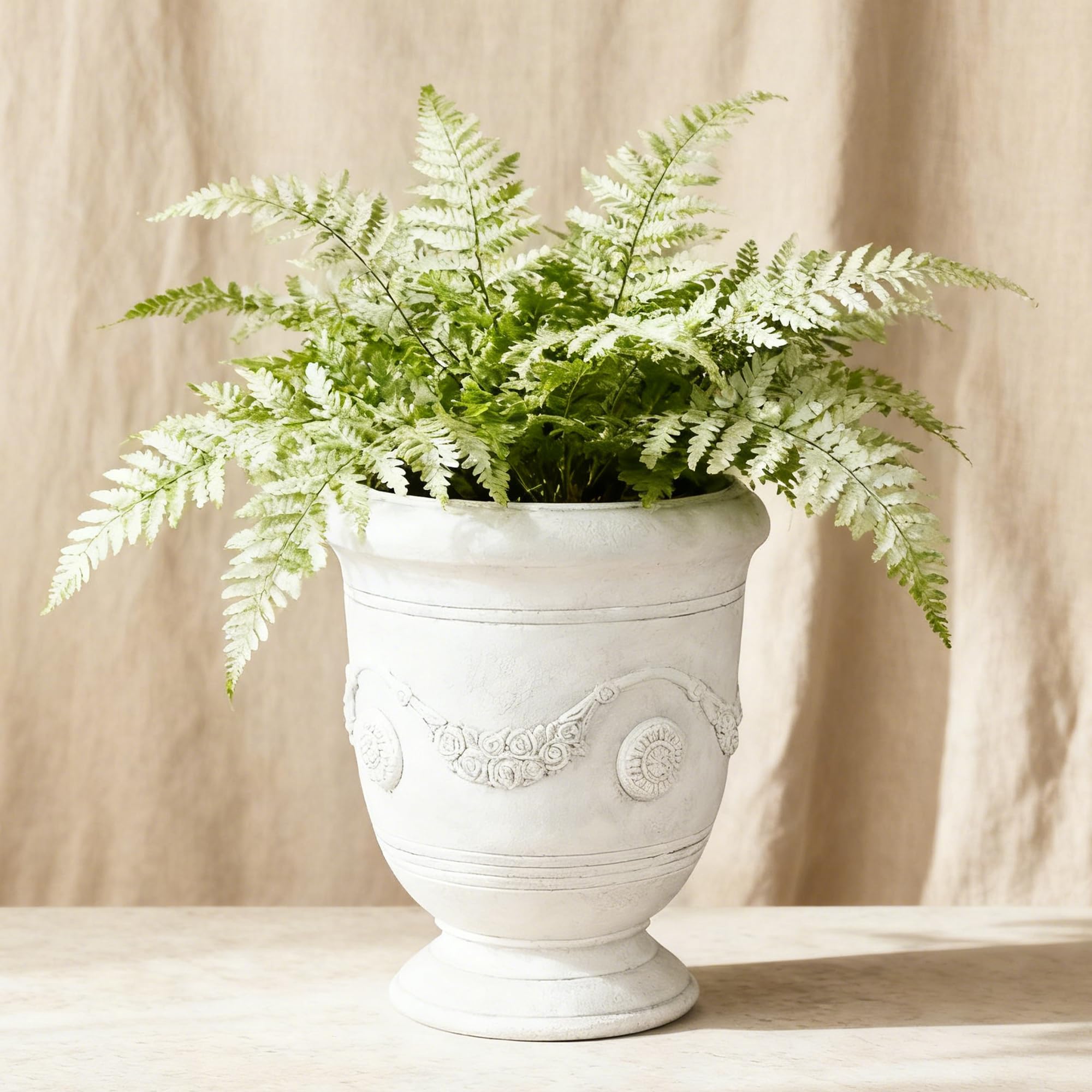 Greens Word planter styled in living room adding timeless decor and greenery