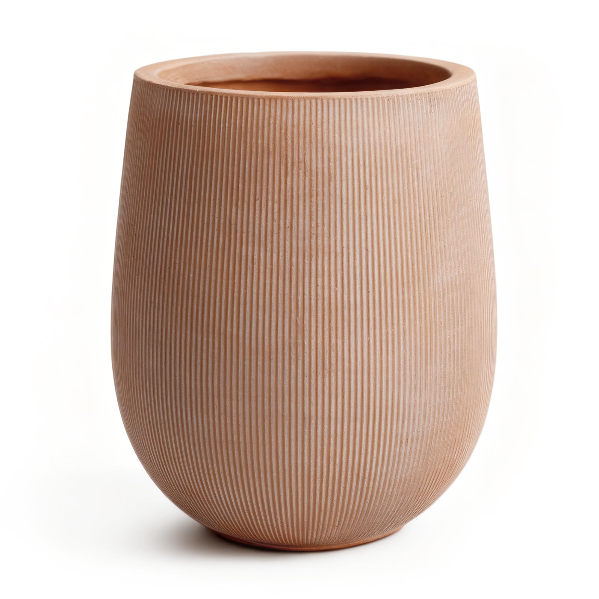 Greens Word front view of planter showing modern ribbed design and décor benefit