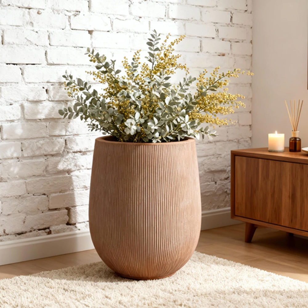 Greens Word planter staged in living room enhancing interior décor and greenery