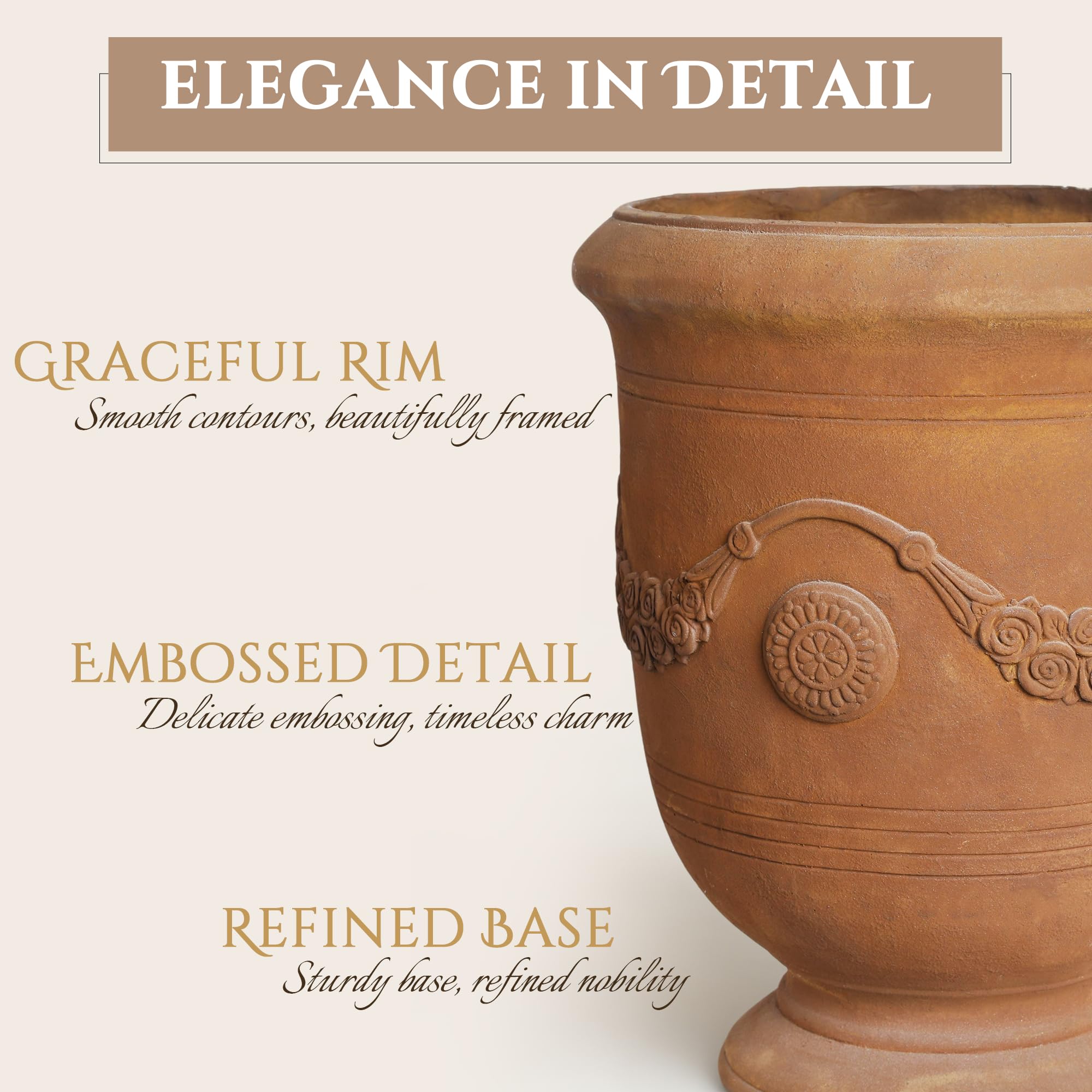 Greens Word planter on a front porch demonstrating outdoor styling and curb charm