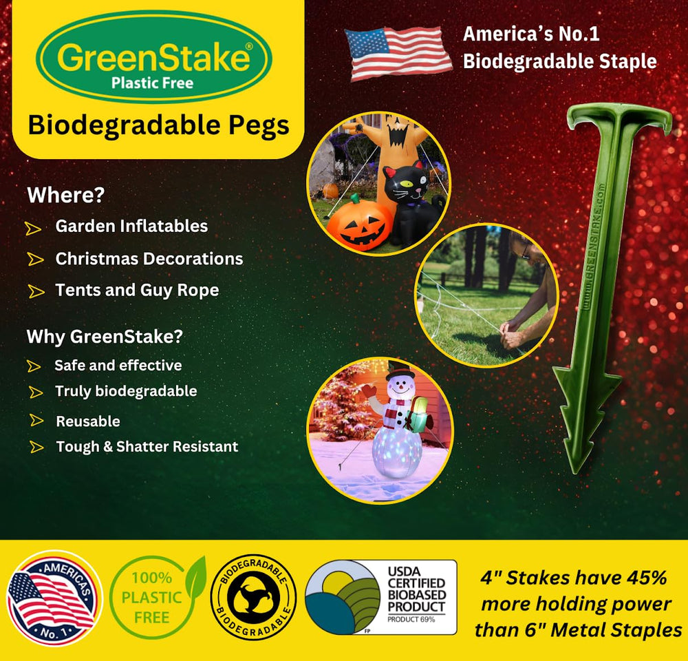 GreenStake side profile of 4-inch peg illustrating durable holding shape