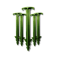 GreenStake stakes inserted in sod demonstrating stable turf anchoring
