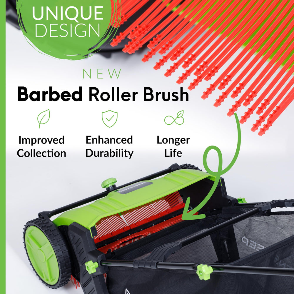 GreenSweep tool-free height adjustment dial detail enabling quick surface-specific tuning