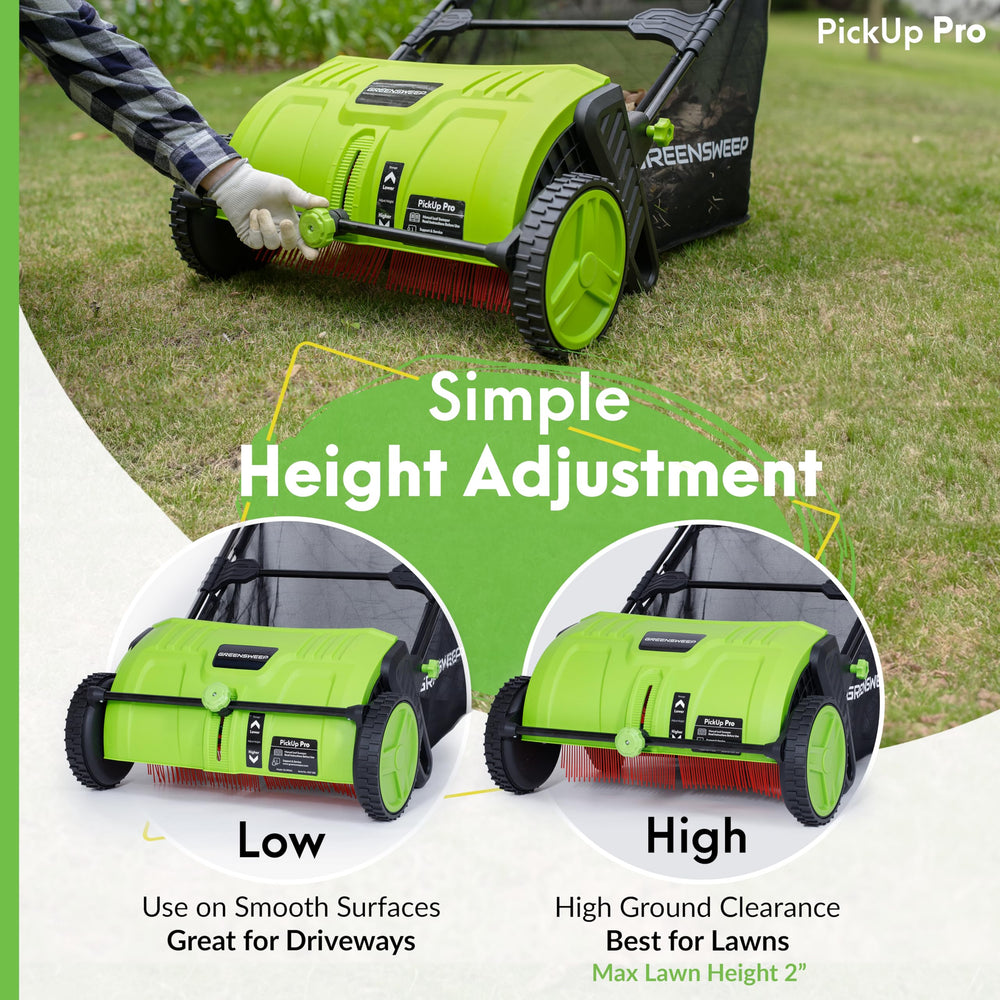 GreenSweep large-capacity hopper open to show volume and fewer emptying interruptions