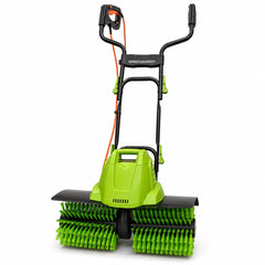GreenSweep front view showing unit and wide cleaning path for fast coverage