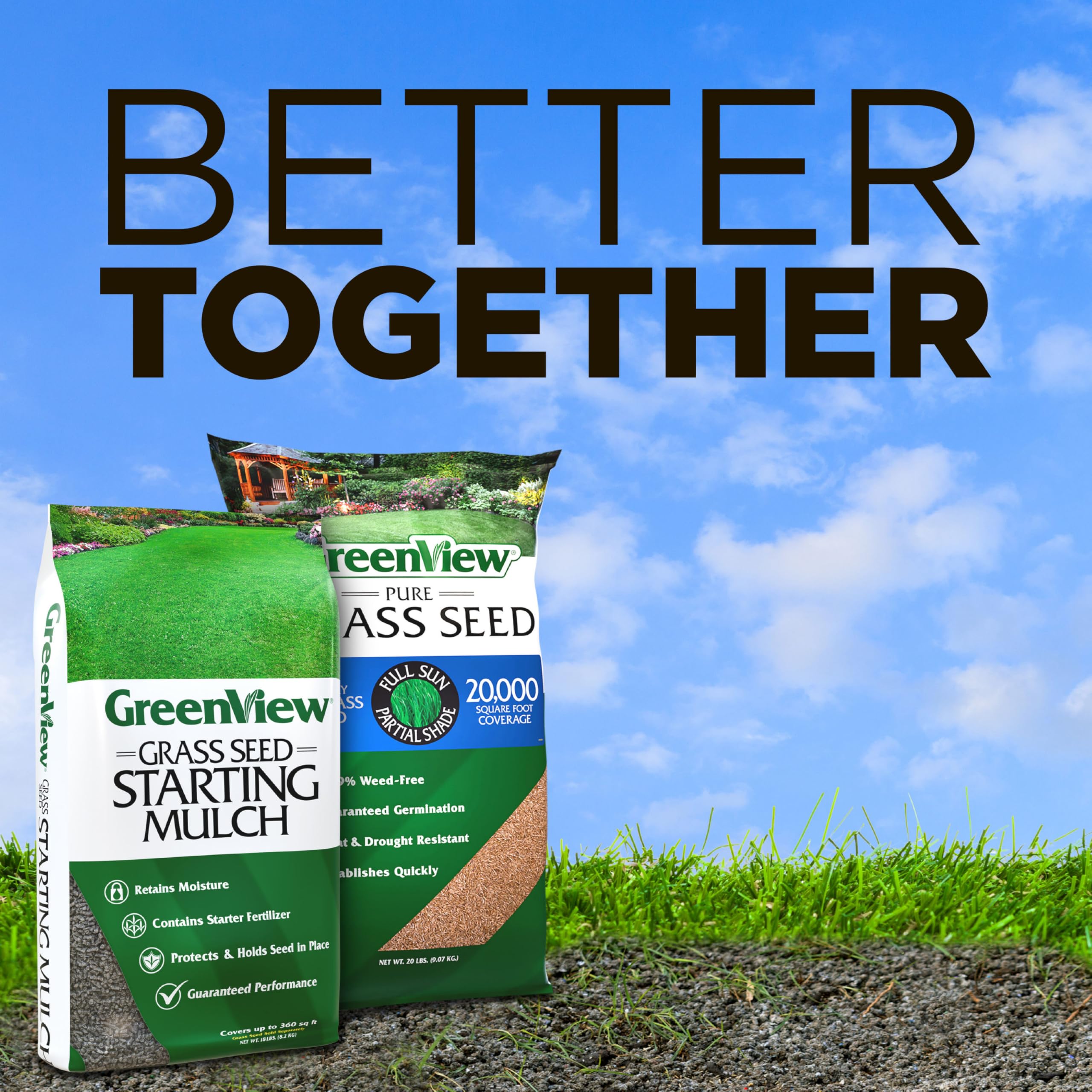 GreenView product in a backyard setting demonstrating neat lawn renovation
