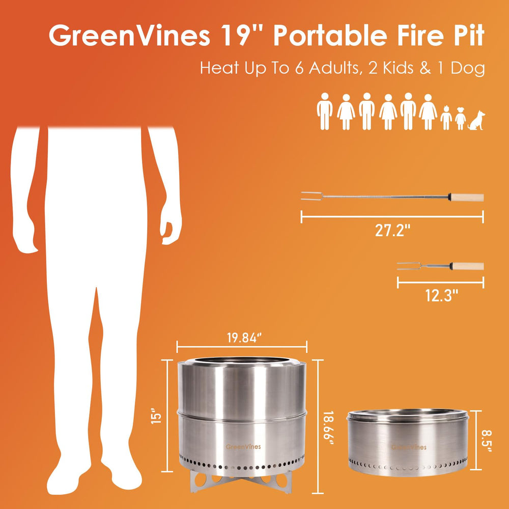 GREENVINES fire pit on X-shaped stand showing stable elevated placement