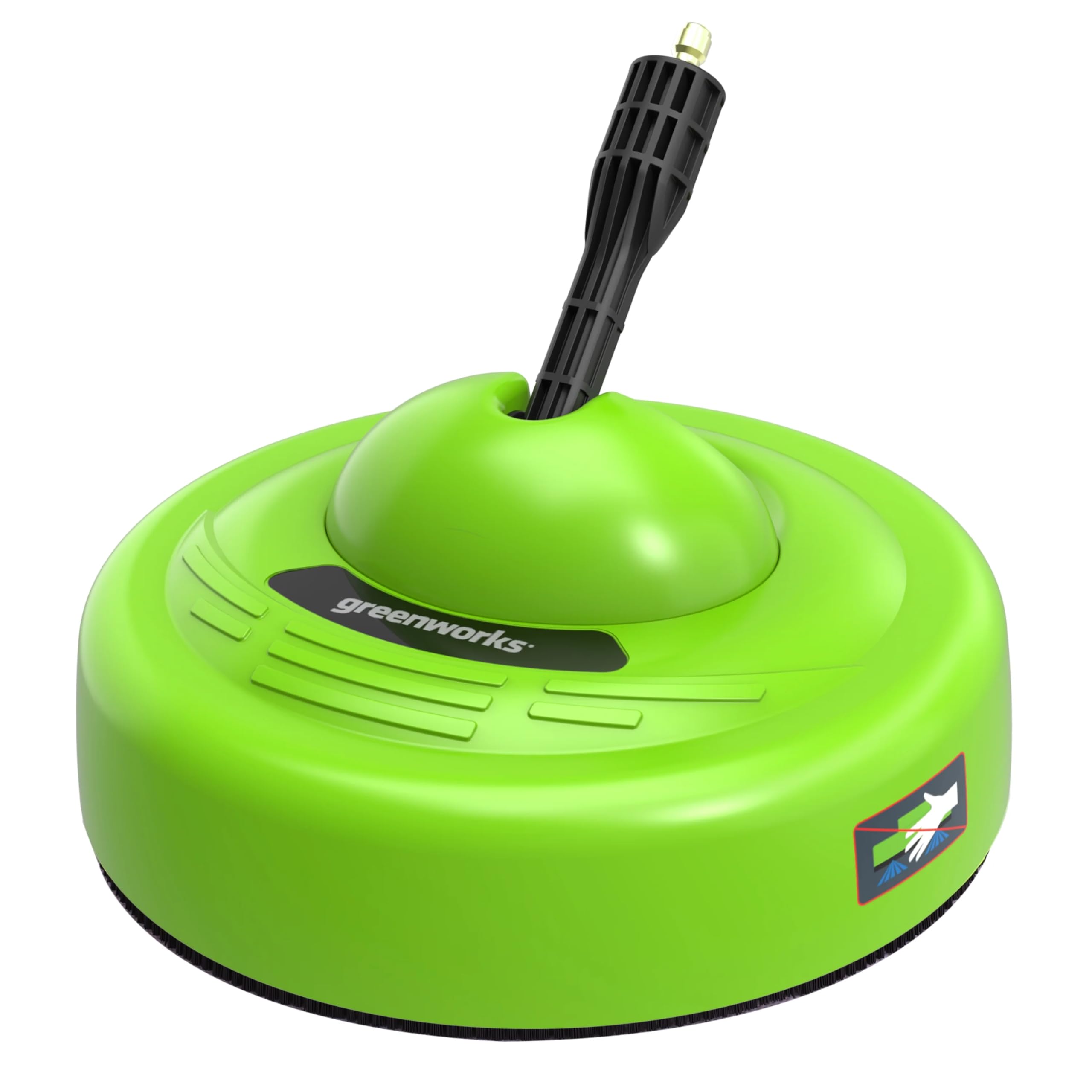 Greenworks front view showing cleaner head for faster patio cleaning