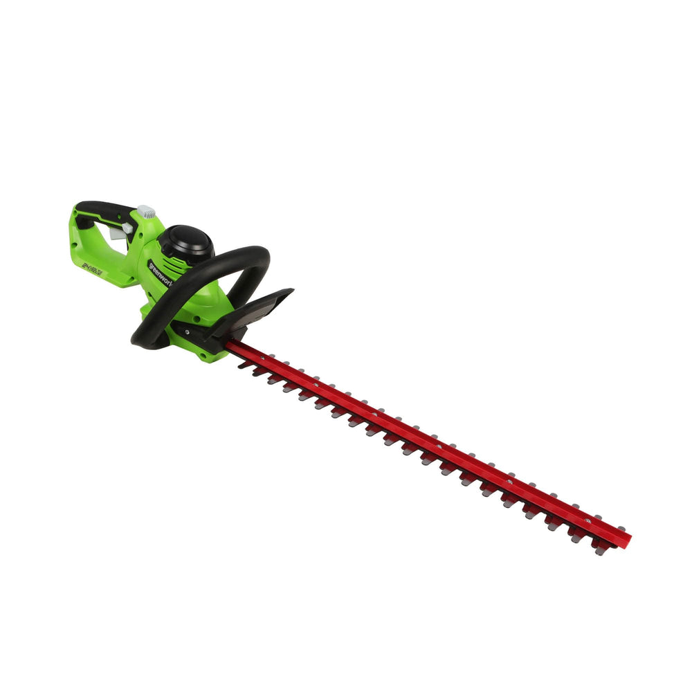 Greenworks front view showing 22-inch blade and cordless convenience