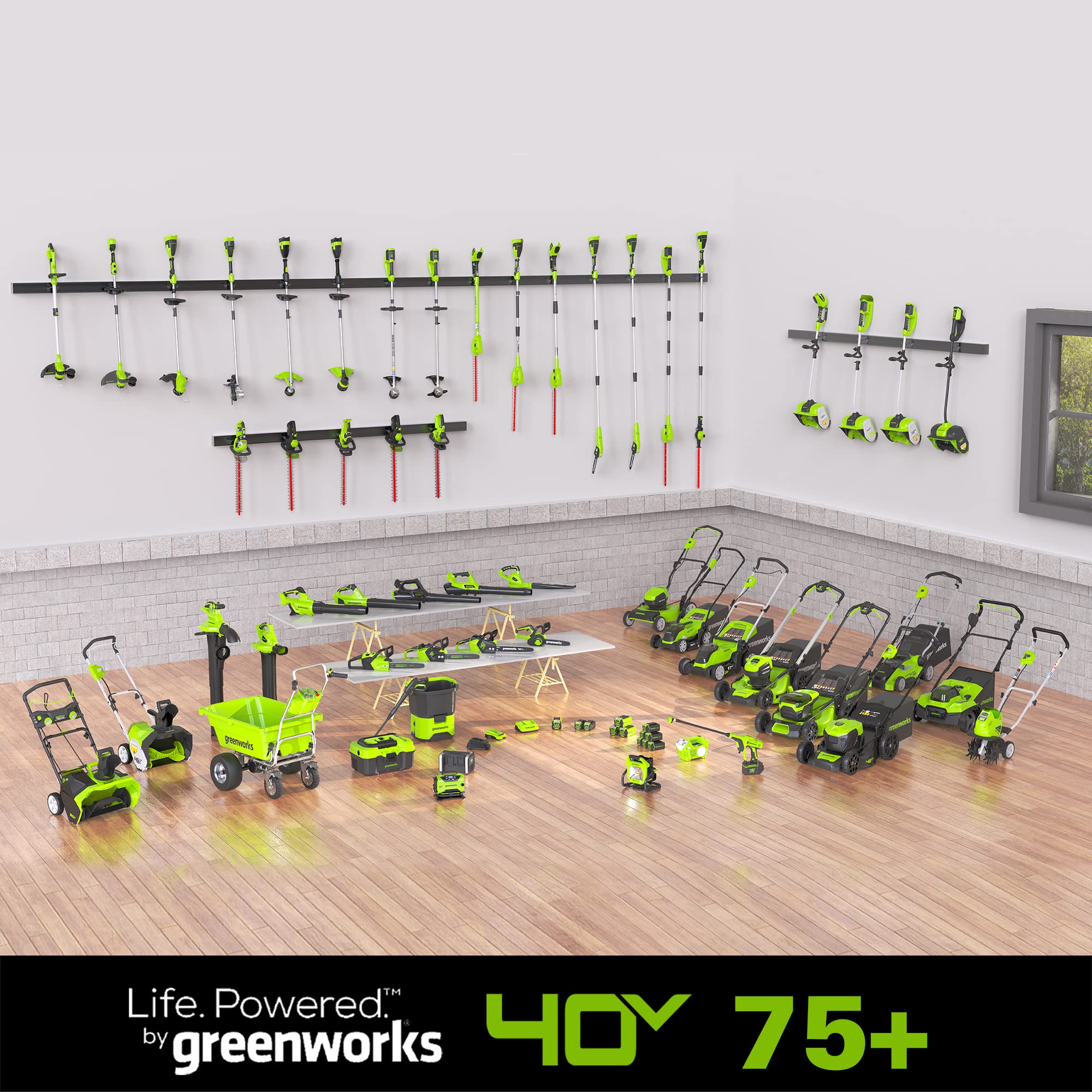 Greenworks ergonomic handle grip for comfortable use and reduced arm fatigue