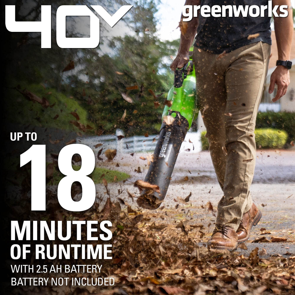Greenworks concentrator nozzle close-up for precise clearing in corners