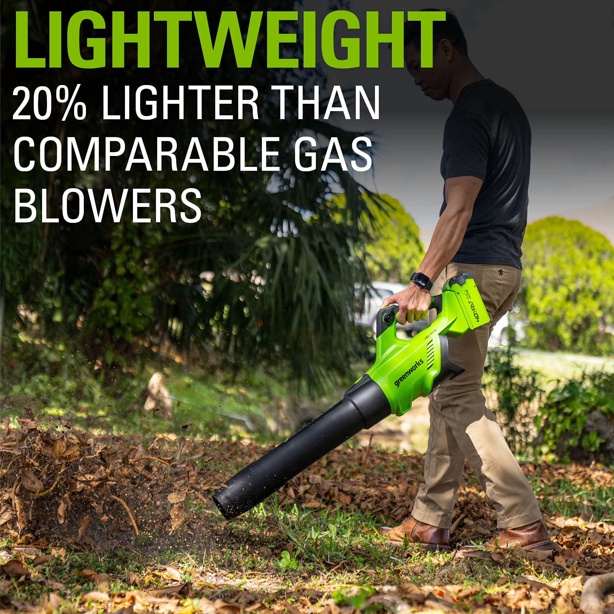 Greenworks 3-year warranty badge confirming tool protection and confidence