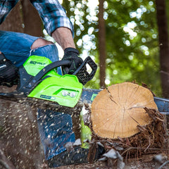 Greenworks 60V brushless motor detail illustrating durable, efficient power